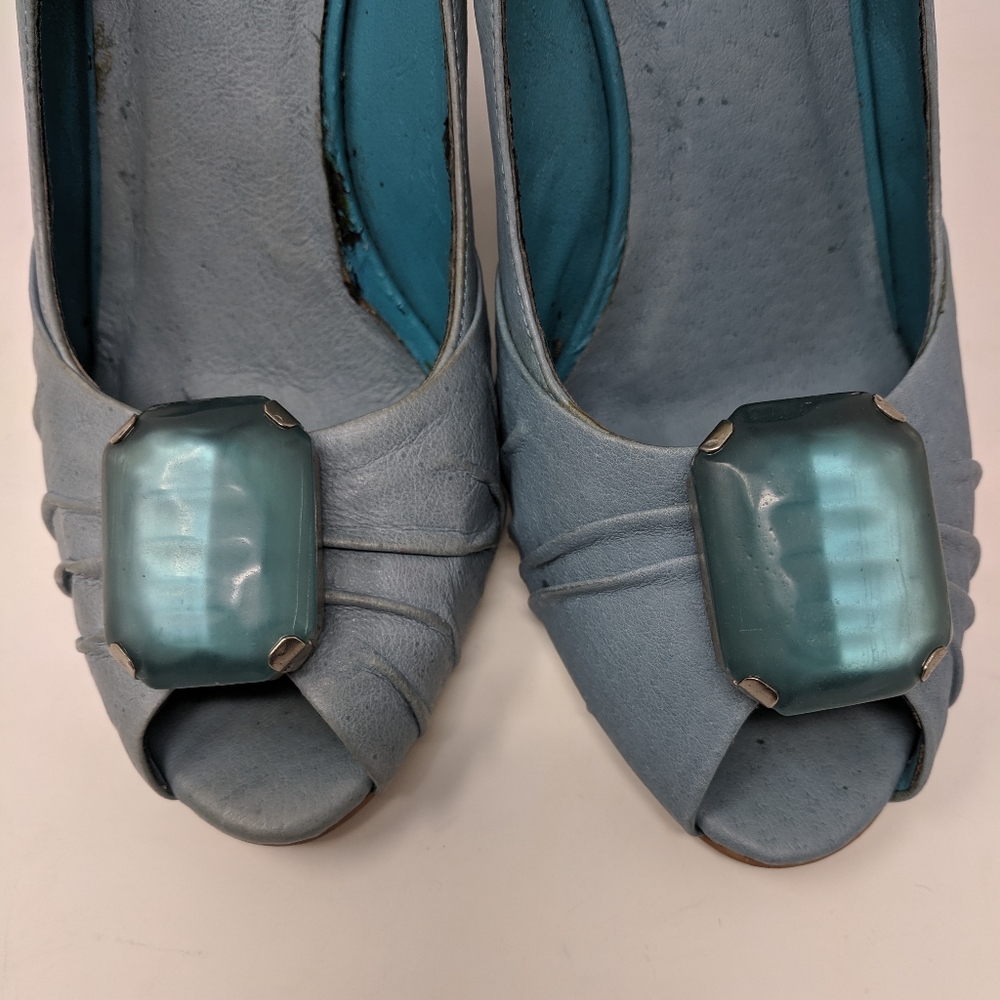 Baker's | Diva jeweled leather blue wedges - Picture 2 of 6